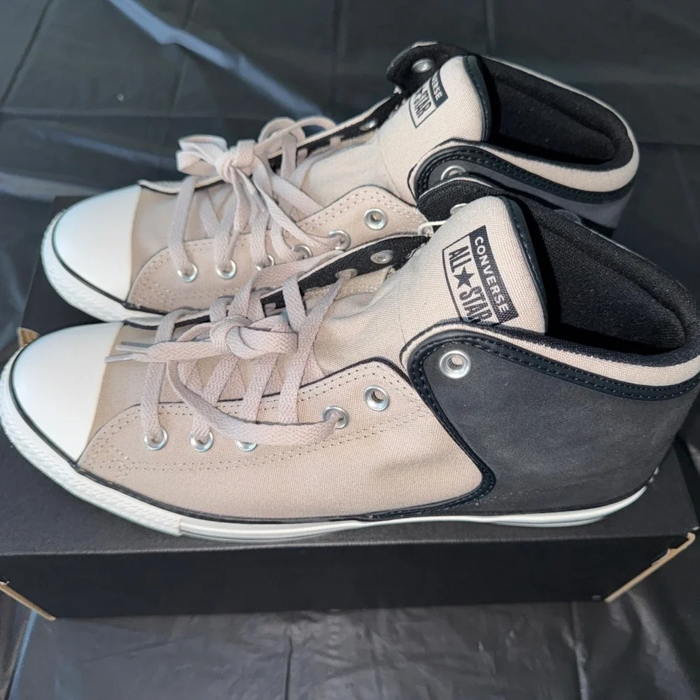 Converse Chuck Taylor All Star High Street Mid‎ Shoe Tan/Black/White Unisex - Picture 3 of 8